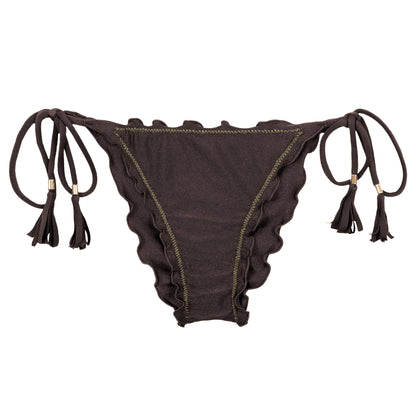 Product Front: Rio De Sol Bikini Bottoms Bottom Shimmer-Coffee Frufru