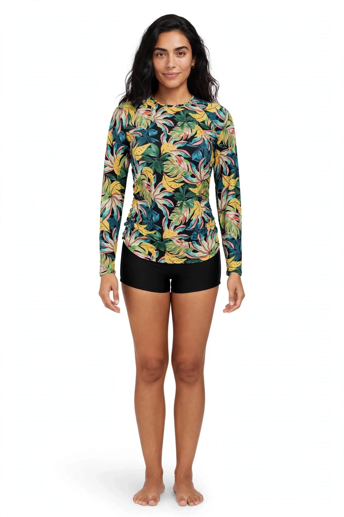 Model Front: La Playa Bikini Tops Blusa Uv Tropicool Preto