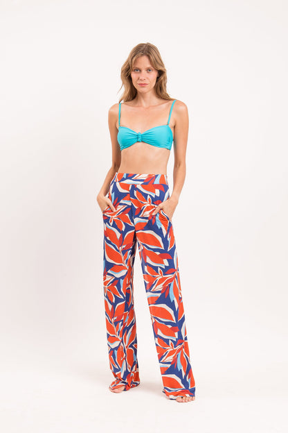 Model Front: Rio De Sol Pants Leaves Wide Pants