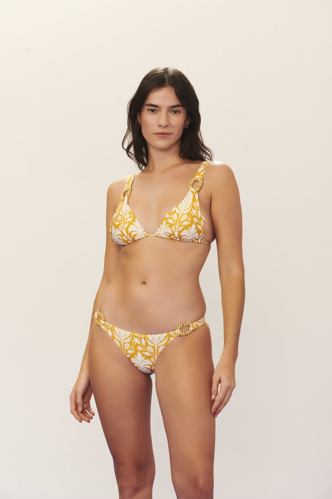 Model Front: Blueman Two Piece Swimwear Set Seiva-Doce-Amarela Ubatuba