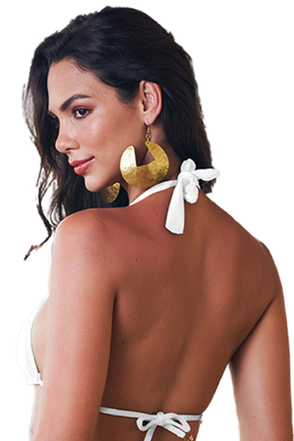 Image 04: Lua Morena Bikini Tops Top Alongado Ilhos Branco