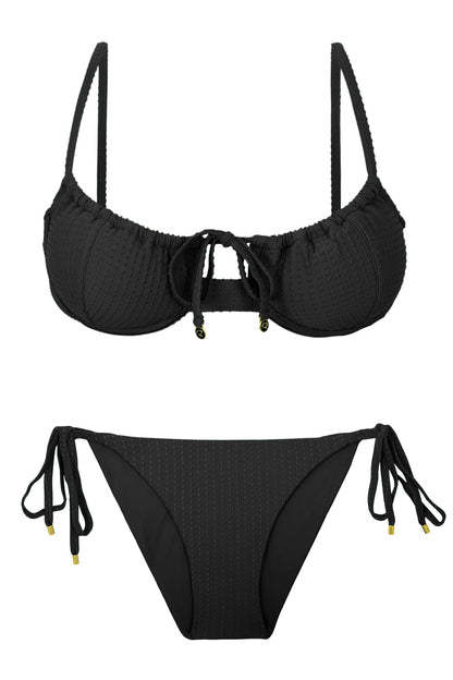 Product Front: Rio De Sol Bikini Bottoms Bottom Dots-Black Ibiza-Comfy