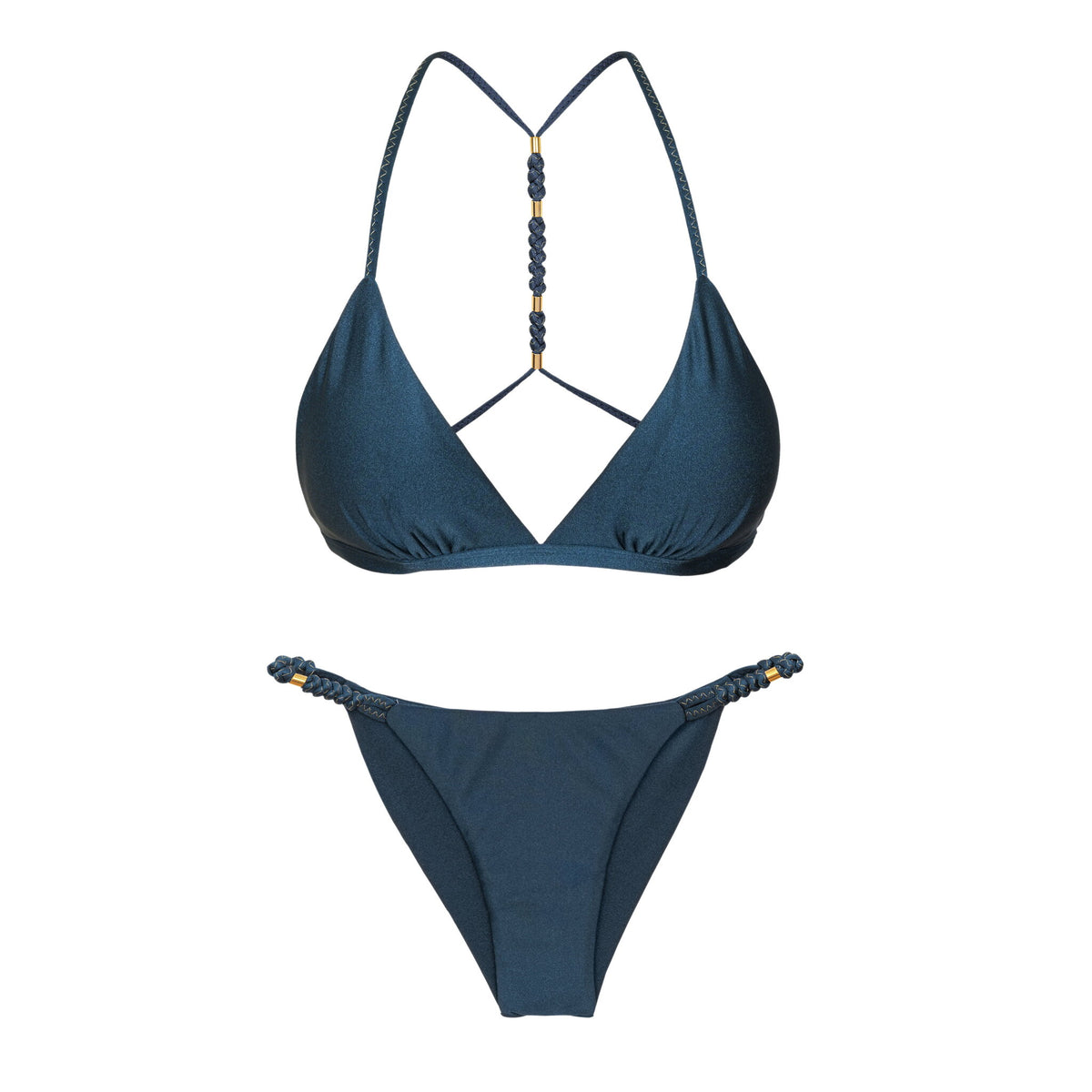 Product Front: Rio De Sol Two Piece Swimwear Set Shimmer-Shark Tri-Fixo-Noa Cheeky-Noa