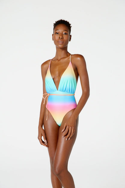 Model Front: Blueman One Piece Swimsuits Maio Natasha Degrade Mentos