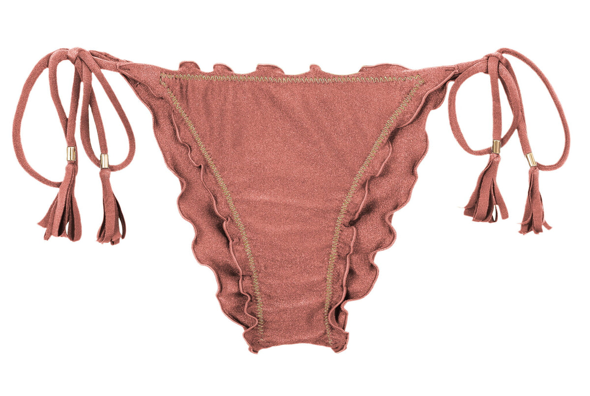 Product Front: Rio De Sol Bikini Bottoms Bottom Shimmer-Copper Frufru