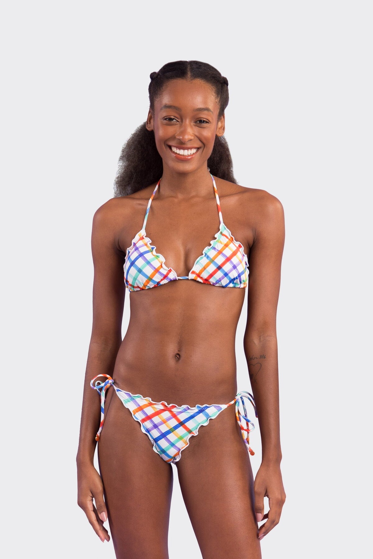 Model Front: Rio De Sol Two Piece Swimwear Set Square Frufru-Fio