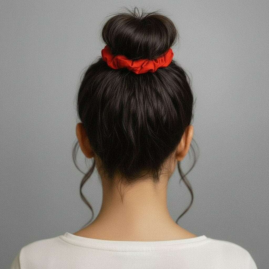 Model Back: Rio De Sol Hair Accessory Rouge Scrunchie