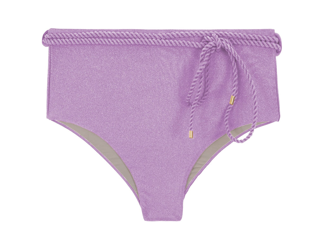 Product Front: Rio De Sol Bikini Bottoms Bottom Shimmer-Harmonia Belted-High-Waist