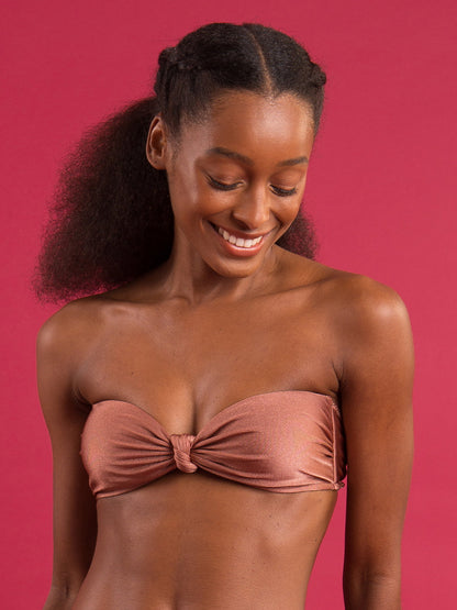 Image 09: Rio De Sol Bikini Tops Top Shimmer-Copper Bandeau-Joy