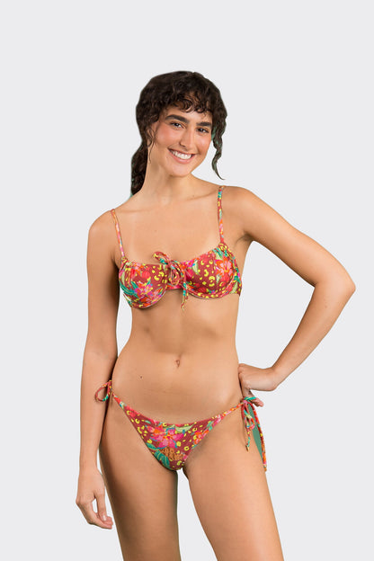 Model Front: Rio De Sol Bikini Tops Top Tropics Balconet-Tie