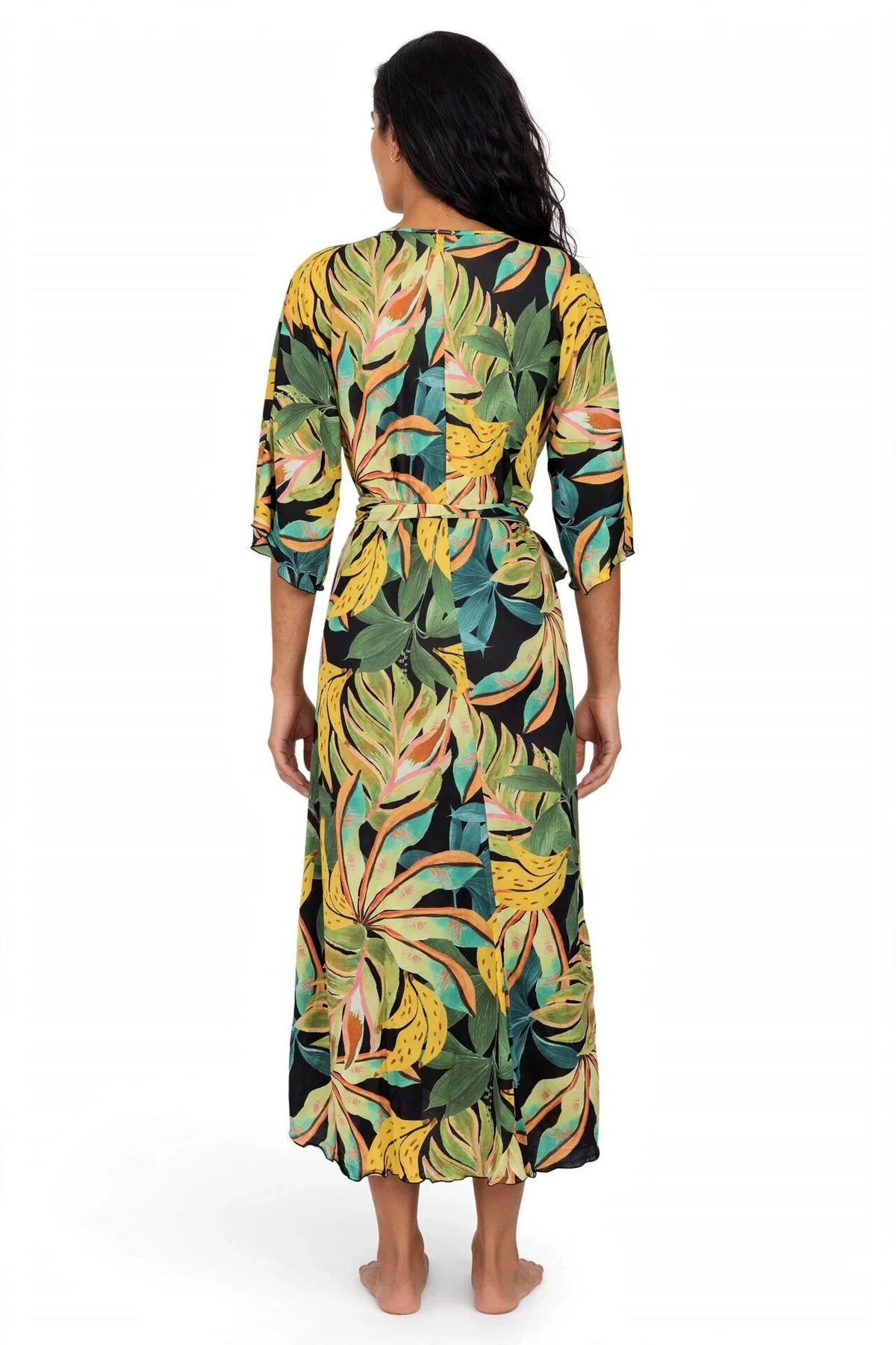 Model Back: La Playa Maxi Dresses Longo Borboleta Tropicool Preto