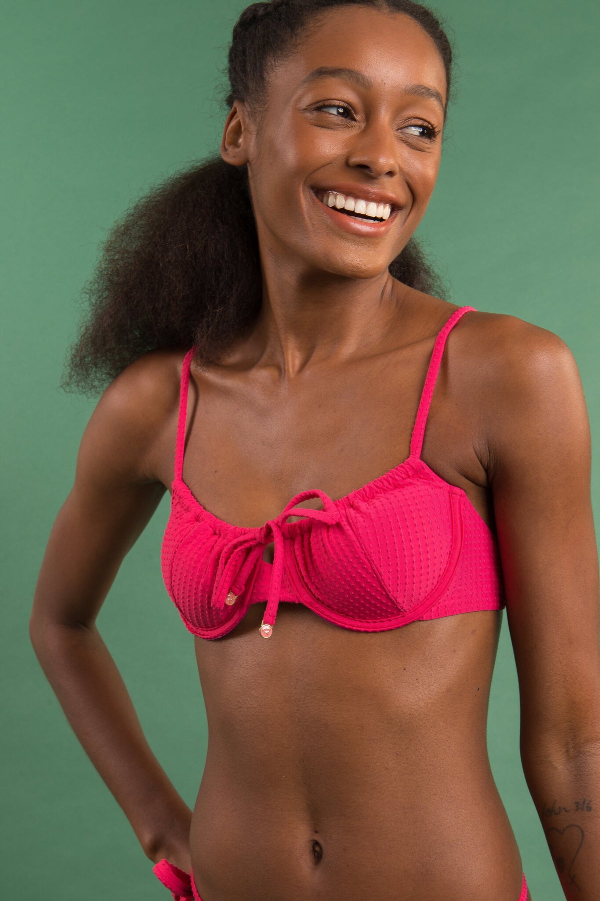 Image 10: Rio De Sol Two Piece Swimwear Set Dots-Virtual-Pink Balconet-Tie Pipa