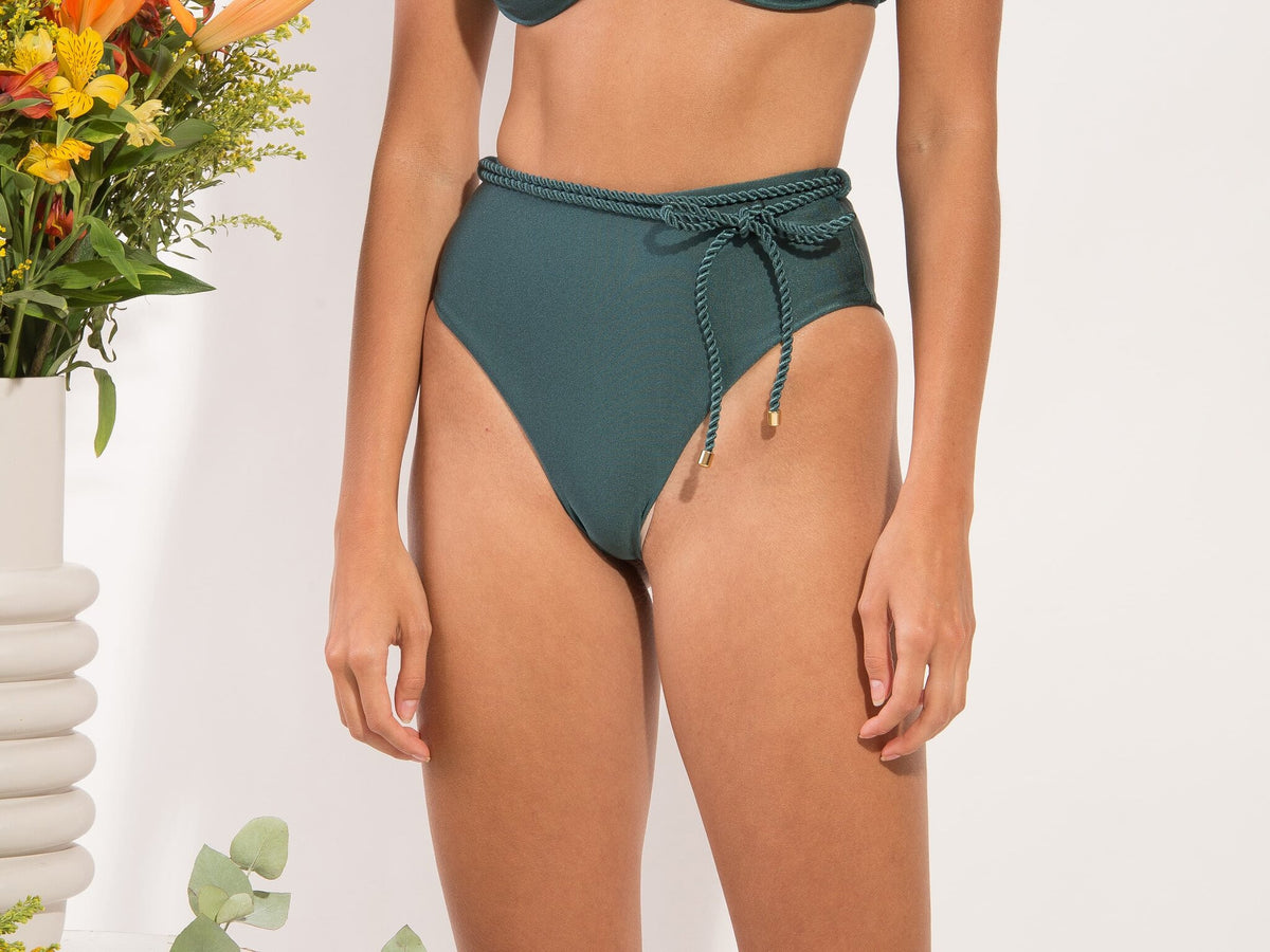 Model Front: Rio De Sol Bikini Bottoms Bottom Palace Belted-High-Waist
