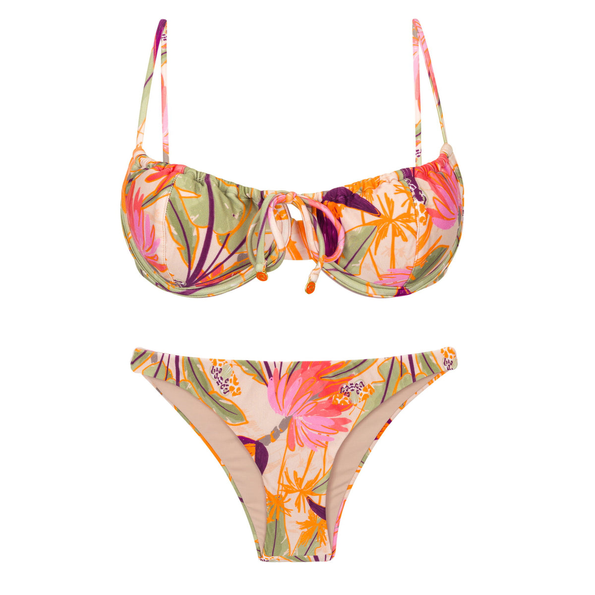Product Front: Rio De Sol Two Piece Swimwear Set Oasis Balconet-Tie Leblon