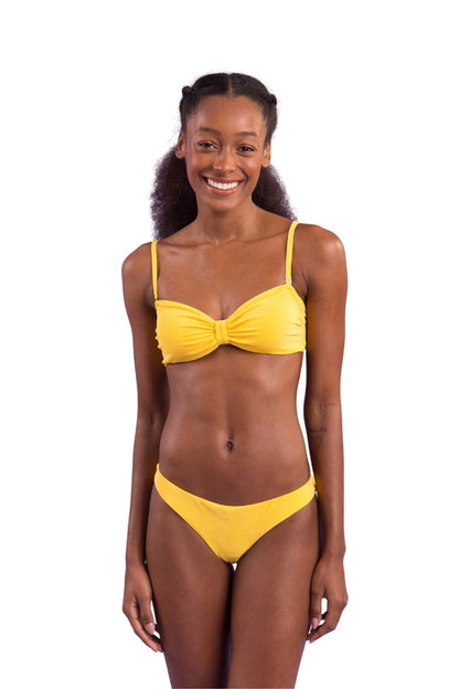 Model Front: Rio De Sol Bikini Tops Top Malibu-Yellow Bandeau-Duo