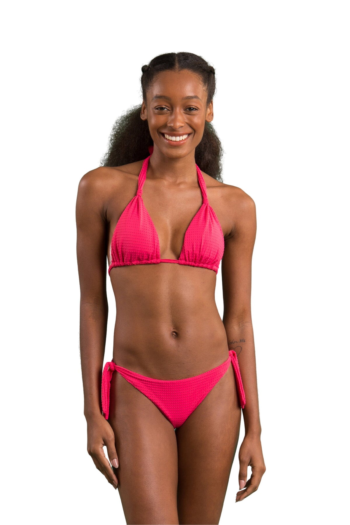 Model Front: Rio De Sol Bikini Tops Top Dots-Virtual-Pink Mel