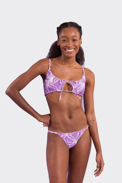 Model Front: Rio De Sol Bikini Bottoms Bottom Trail-Purple Ipanema