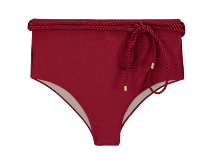 Product Front: Rio De Sol Bikini Bottoms Bottom Shimmer-Divino Belted-High-Waist