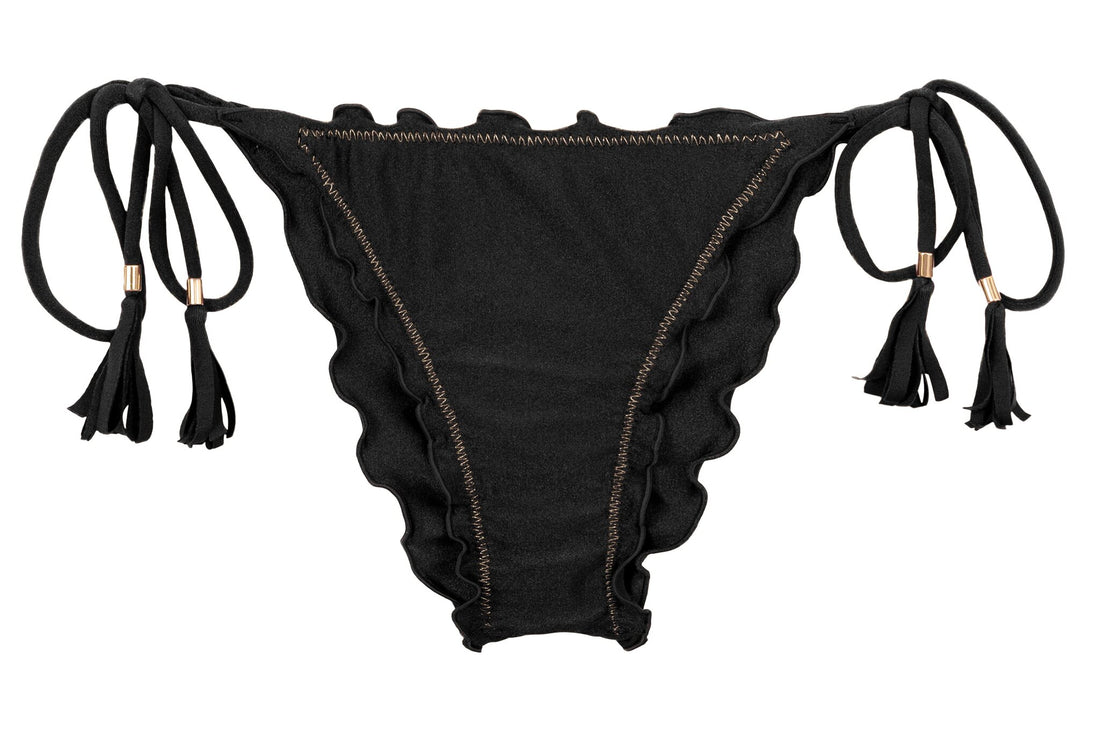 Product Front: Rio De Sol Bikini Bottoms Bottom Shimmer-Black Frufru