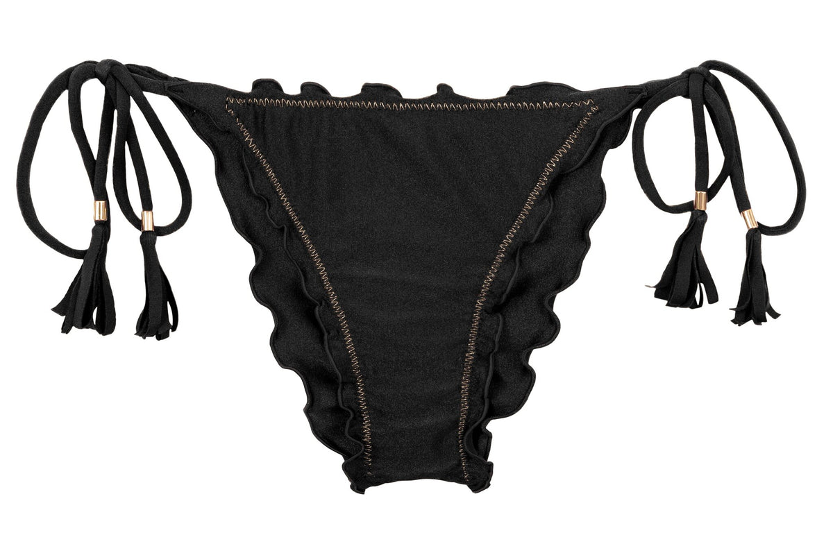 Product Front: Rio De Sol Bikini Bottoms Bottom Shimmer-Black Frufru