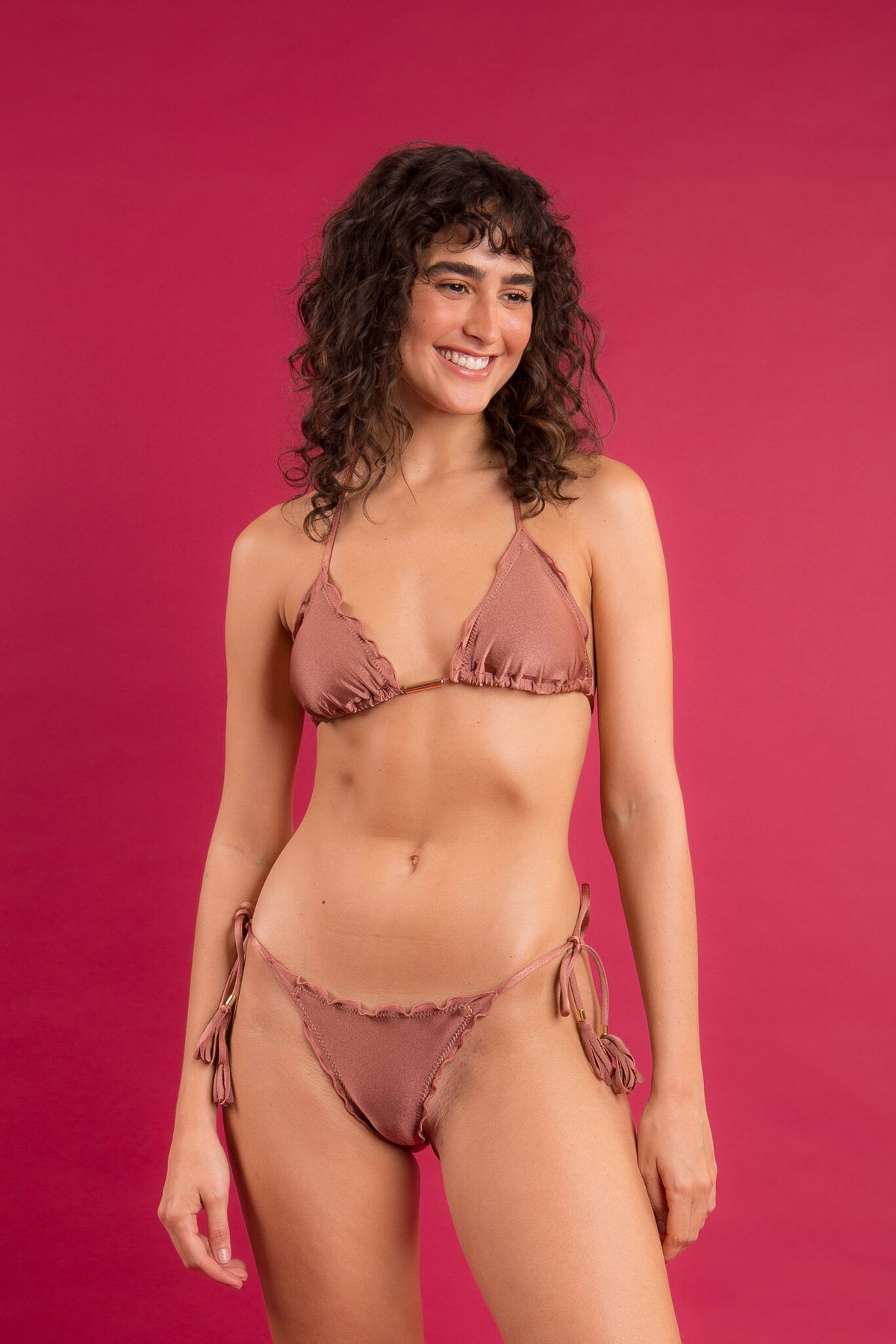 Image 09: Rio De Sol Bikini Bottoms Bottom Shimmer-Copper Frufru-Fio