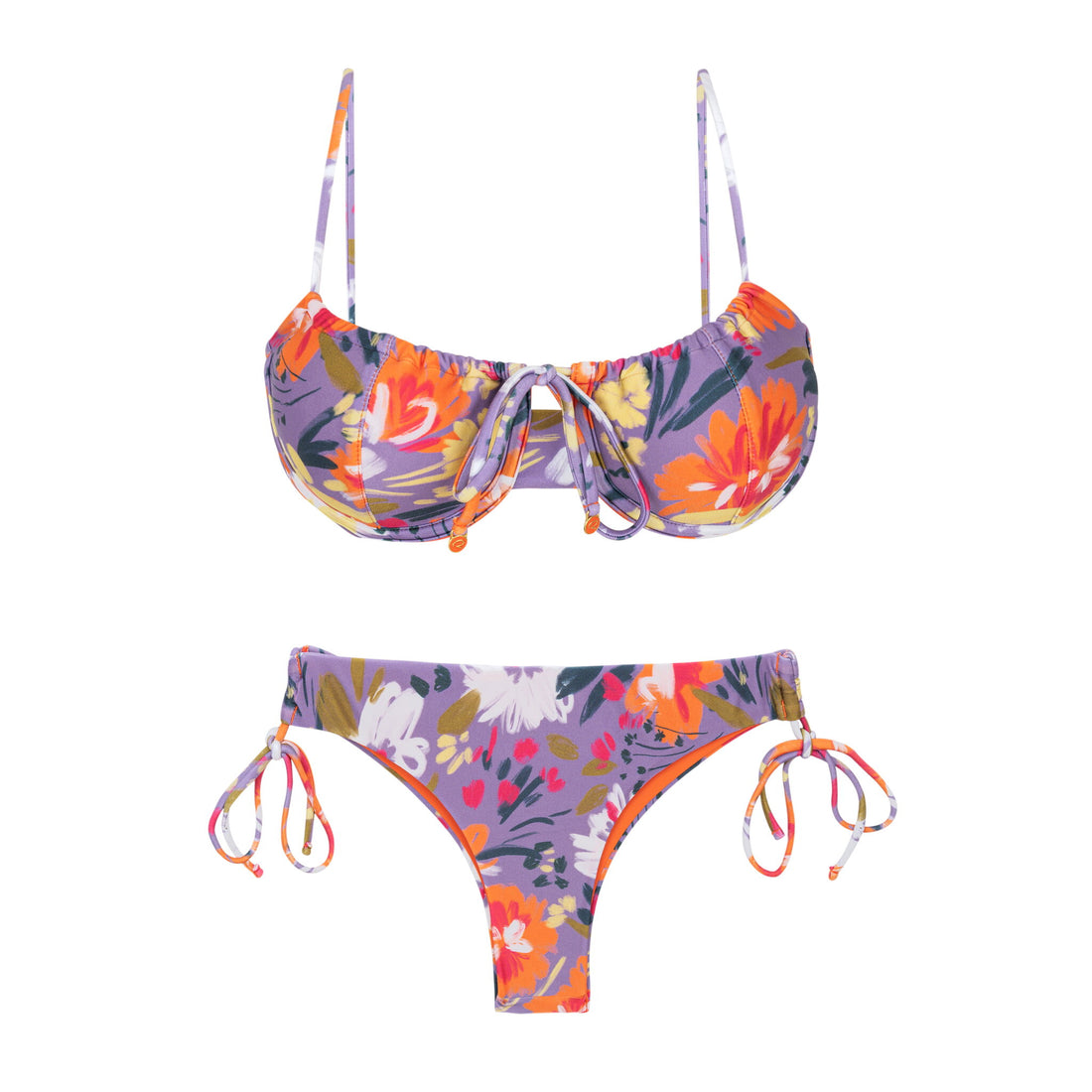 Product Front: Rio De Sol Two Piece Swimwear Set Garden-Flower Balconet-Tie Angel