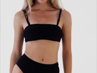 Video: Rio De Sol Bikini Bottoms Bottom Shimmer-Black Hotpants