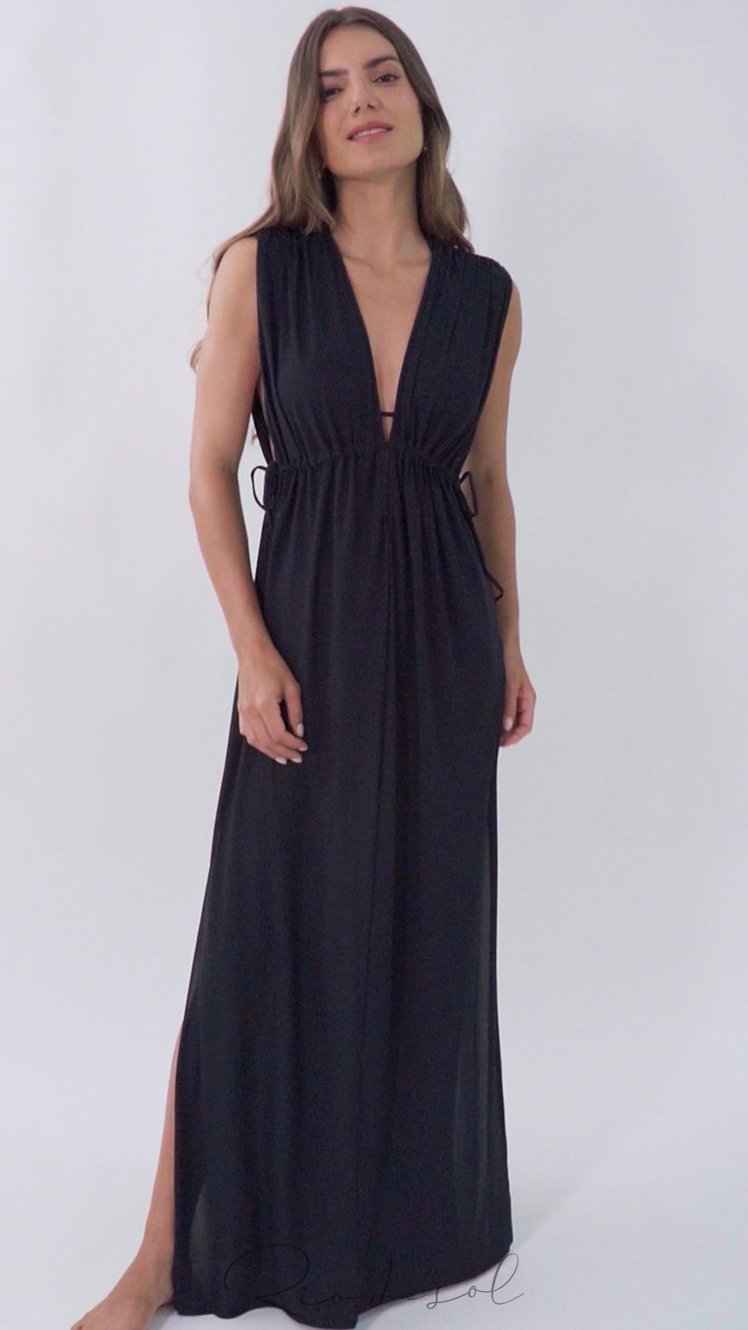 Video: Rio De Sol Maxi Dresses Black Long Dress Soleil